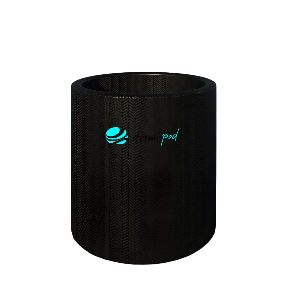 cold plunge Dreampod inflatable barrel FLEX model, front view