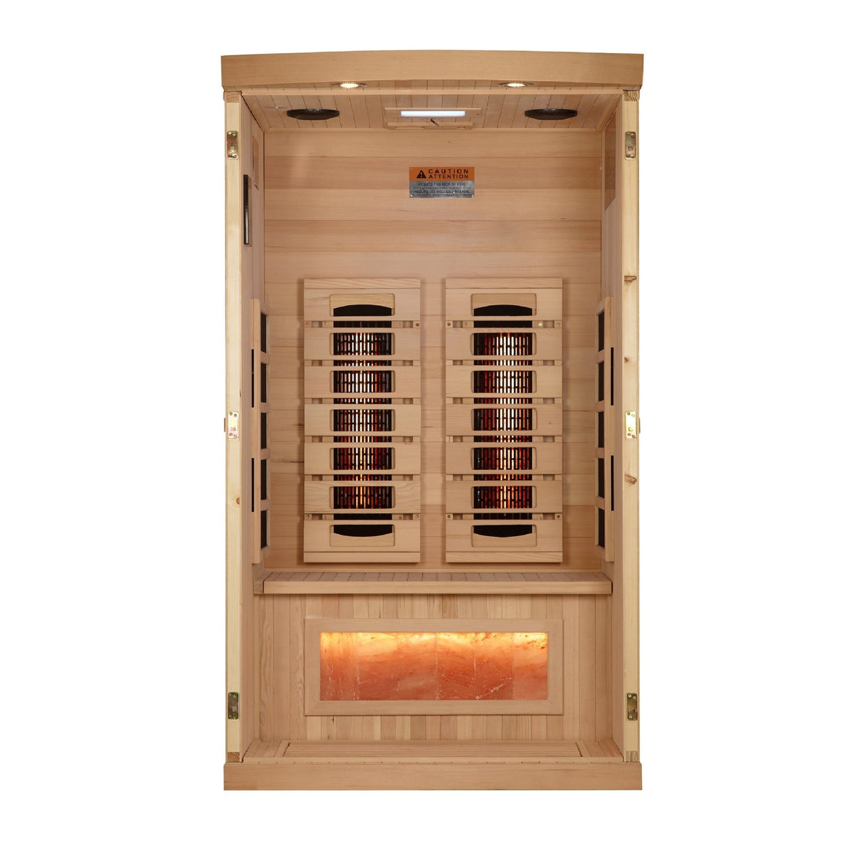 Sauna Golden Designs 2025 Reserve Series 1 - 2 Person Full Spectrum Infrared Sauna with Himalayan Salt Bar 4