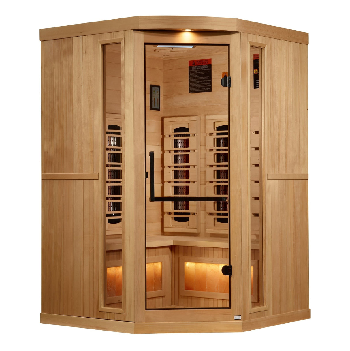 Sauna Golden Designs 2025 Reserve Series 3 - Person Corner Full Spectrum Infrared Sauna with Himalayan Salt Bar 2