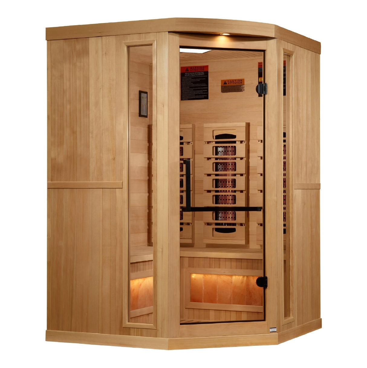 Sauna Golden Designs 2025 Reserve Series 3 - Person Corner Full Spectrum Infrared Sauna with Himalayan Salt Bar 3