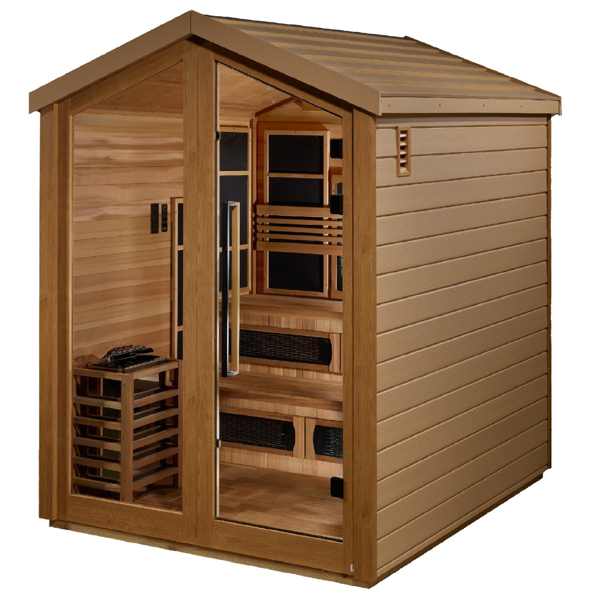 Sauna Golden Designs Kaskinen 6 - Person Full Spectrum Hybrid Outdoor Sauna 2