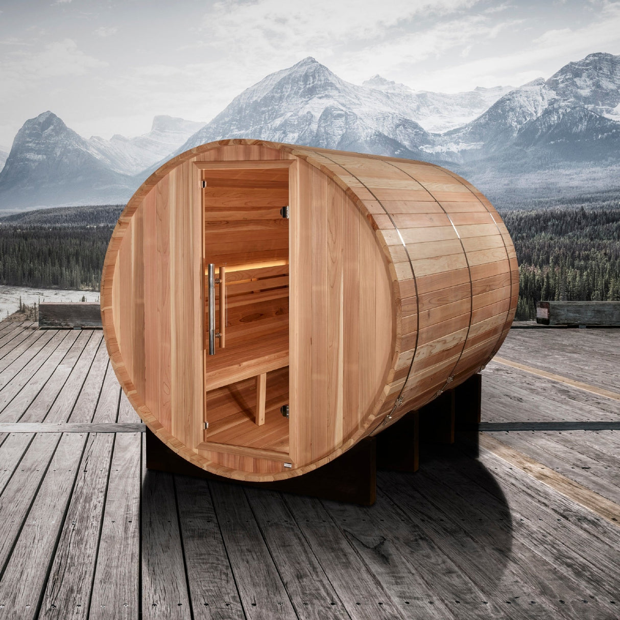 Sauna Golden Designs Klosters 6 - Person Barrel Sauna 4