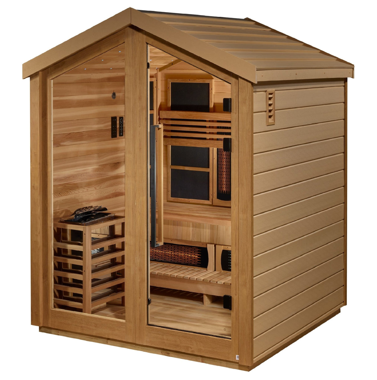 Sauna Golden Designs Loviisa 3 - Person Full Spectrum Hybrid Outdoor Sauna 2