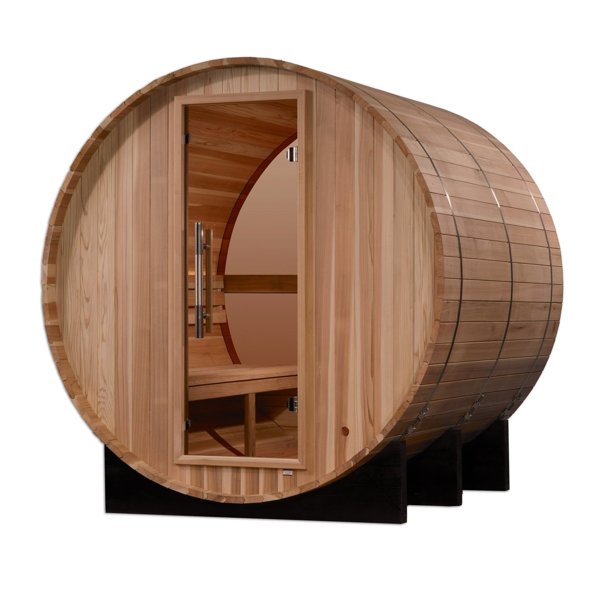 Sauna Golden Designs Zurich 4 - Person Panoramic Barrel Sauna - Bronze Privacy View 2