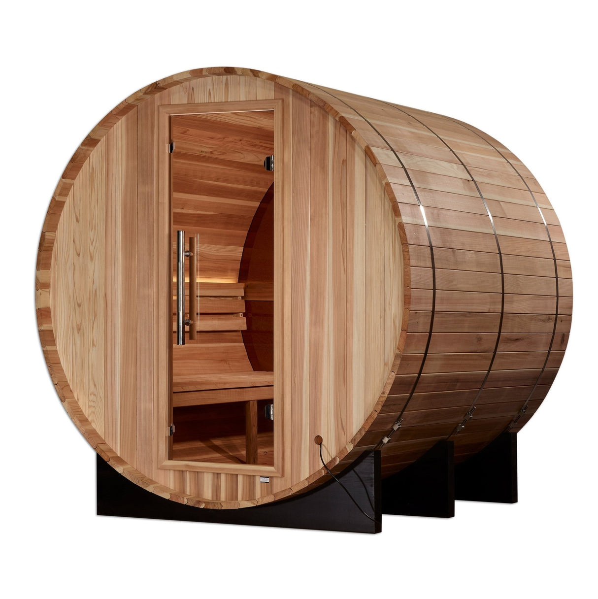 Sauna Golden Designs Zurich 4 - Person Panoramic Barrel Sauna - Bronze Privacy View 3