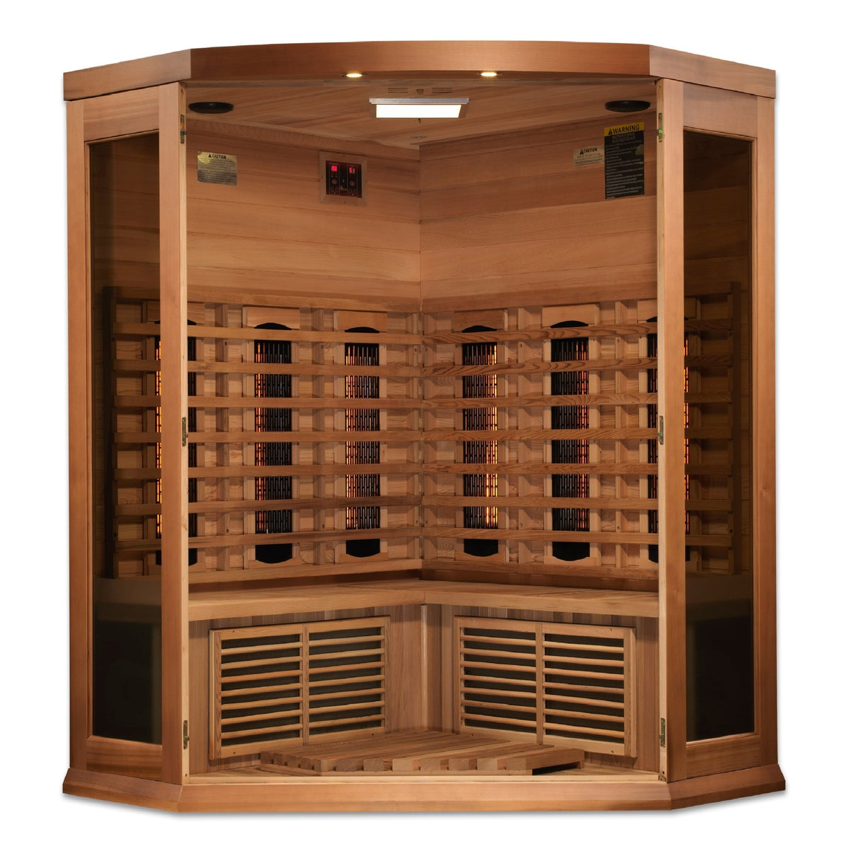 Sauna Maxxus 3 - Person Corner Full Spectrum Infrared Sauna - Canadian Red Cedar 4