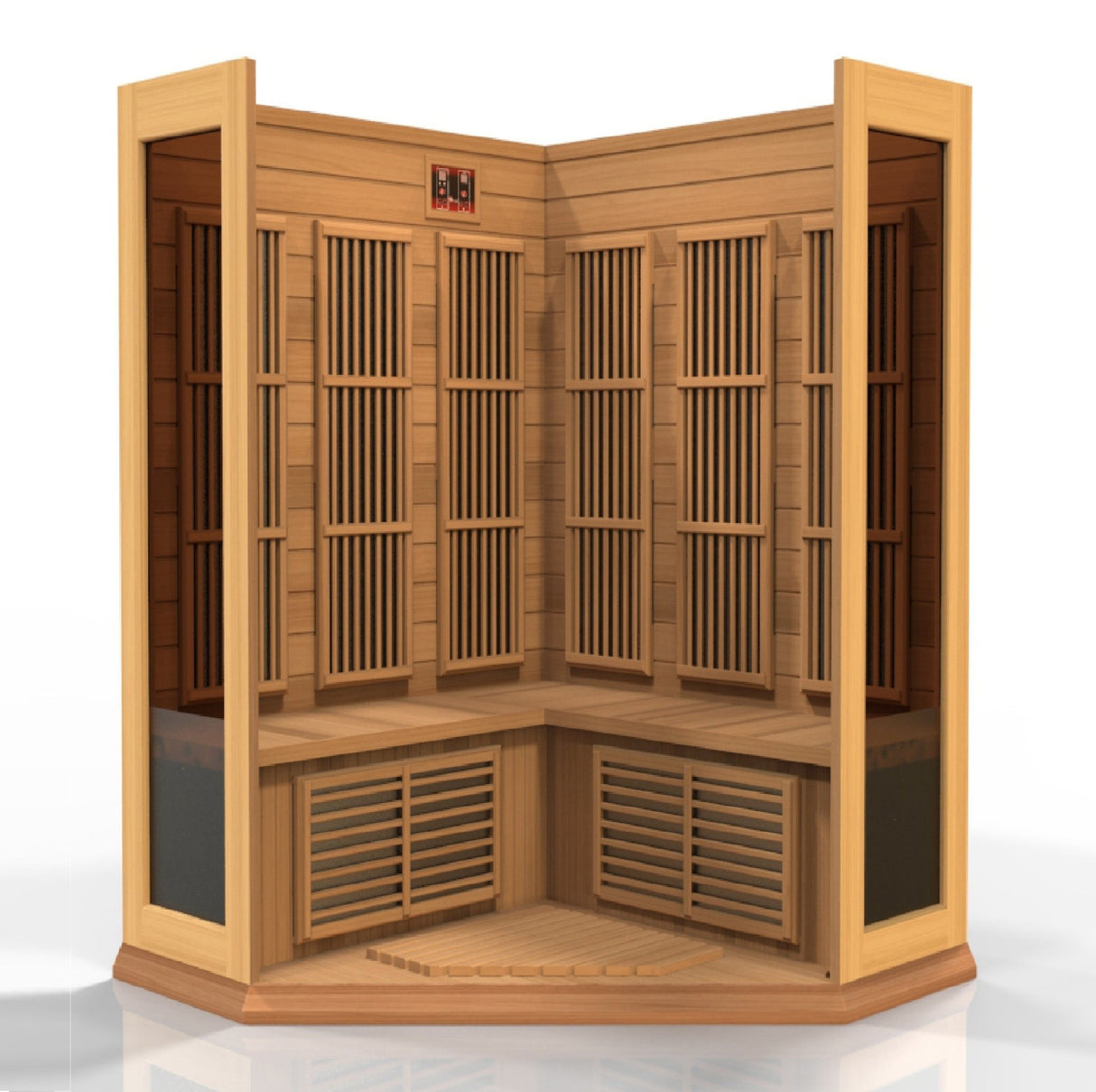 Sauna Maxxus 3 - Person Corner Low EMF Far Infrared Sauna - Canadian Red Cedar 4