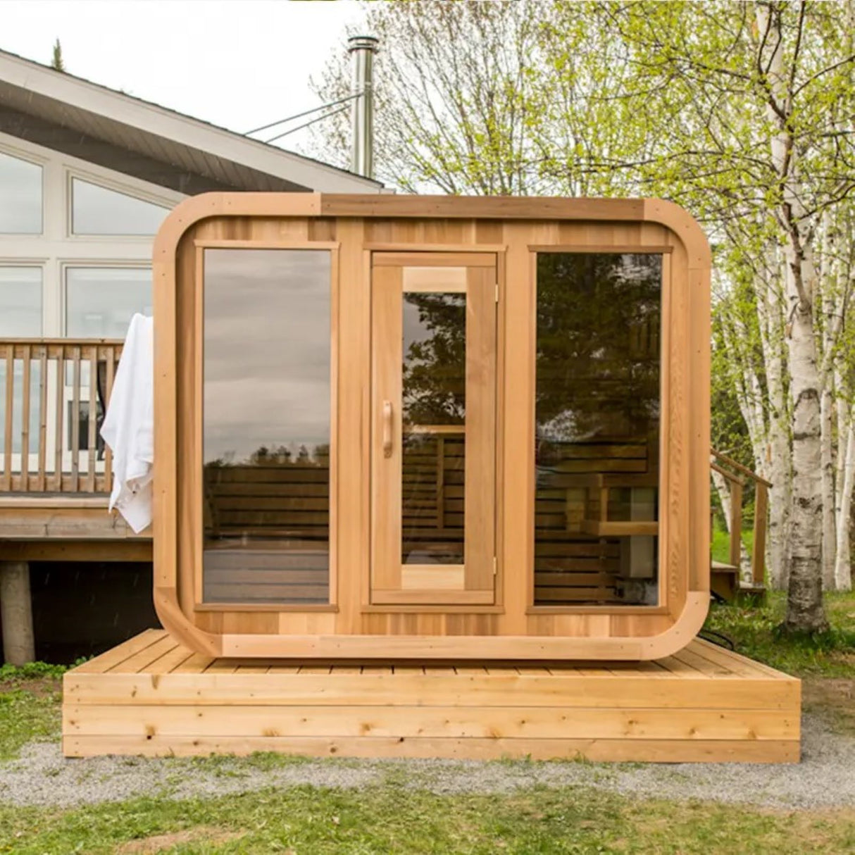 Recovery Rituals 6-Person Outdoor Cedar Cube Sauna