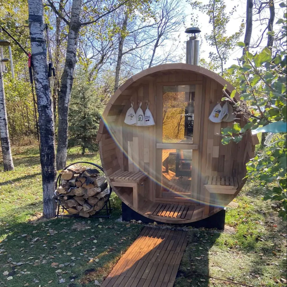 Recovery Rituals 6-Person Panoramic Barrel Sauna