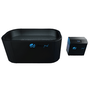 cold plunge tub Dreampod inflatable ice bath FLEX model with chiller, front view