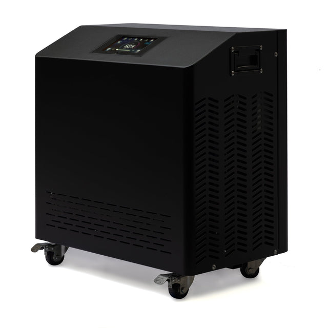 cold plunge chiller Dynamic Cold Therapy Titanium Edition 0.8 HP model with WiFi app control, angled front-right view
