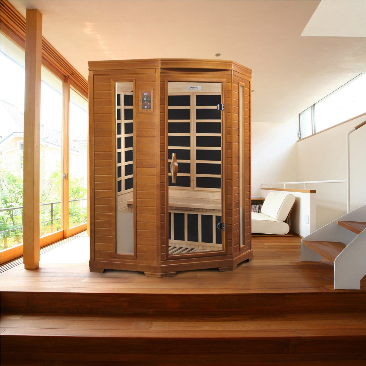 Sauna Dynamic Heming 2 - Person Corner Low EMF FAR Infrared Sauna 3