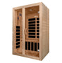 infrared sauna Dynamic Santiago 2-person low EMF far infrared model made from Canadian hemlock, angled front-right view