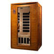 infrared sauna Dynamic Versailles 2-person low EMF far infrared model made from Canadian hemlock, angled front-right view