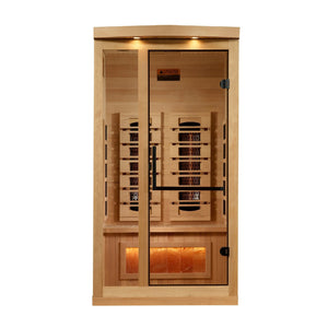 Sauna Golden Designs 2025 Reserve Series 1 - 2 Person Full Spectrum Infrared Sauna with Himalayan Salt Bar 2