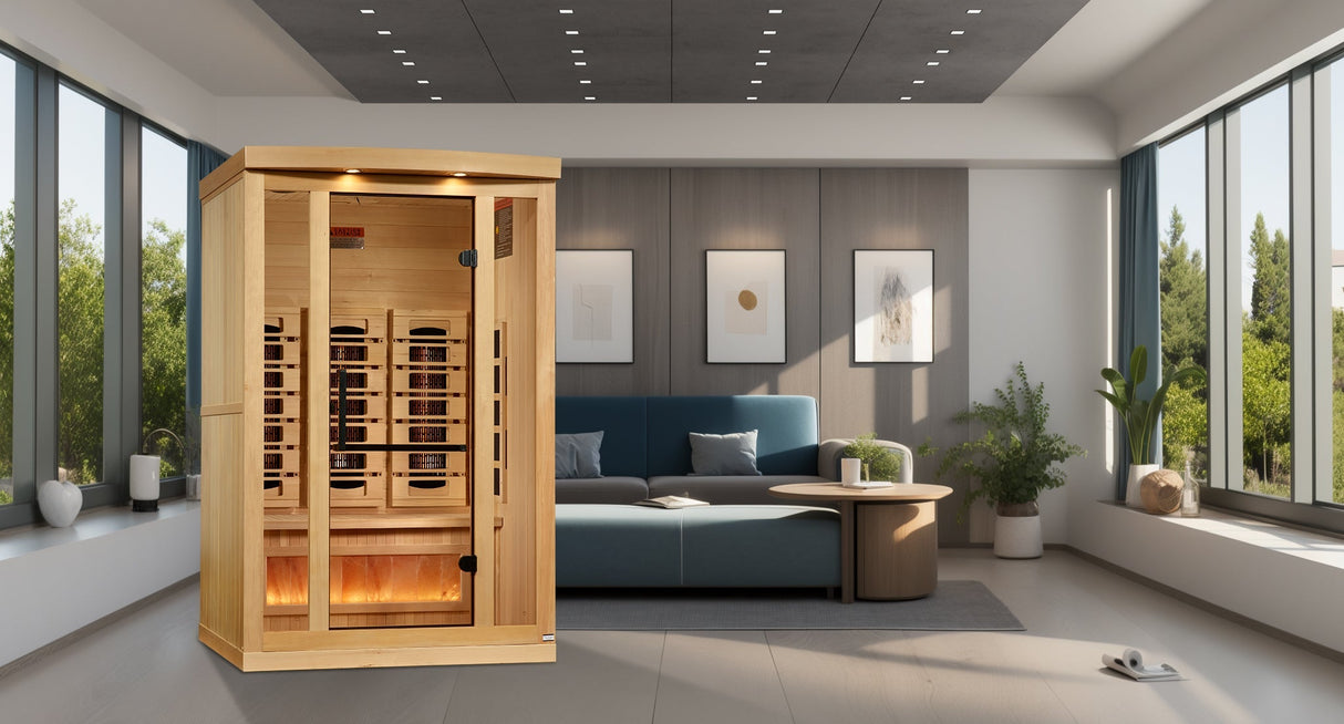 Sauna Golden Designs 2025 Reserve Series 2 - Person Full Spectrum Infrared Sauna with Himalayan Salt Bar 5