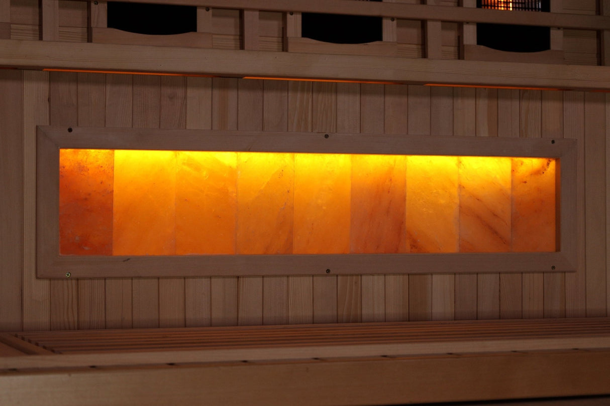 Sauna Golden Designs 2025 Reserve Series 3 - Person Corner Full Spectrum Infrared Sauna with Himalayan Salt Bar 6
