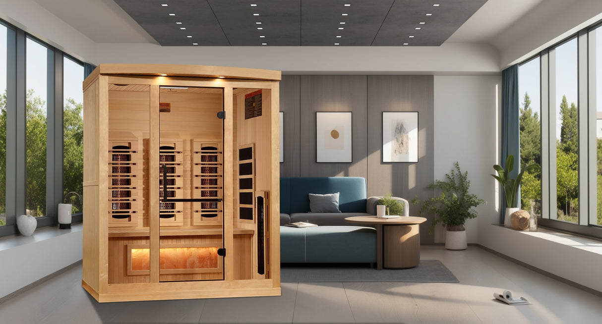 Sauna Golden Designs 2025 Reserve Series 3 - Person Full Spectrum Infrared Sauna with Himalayan Salt Bar 5
