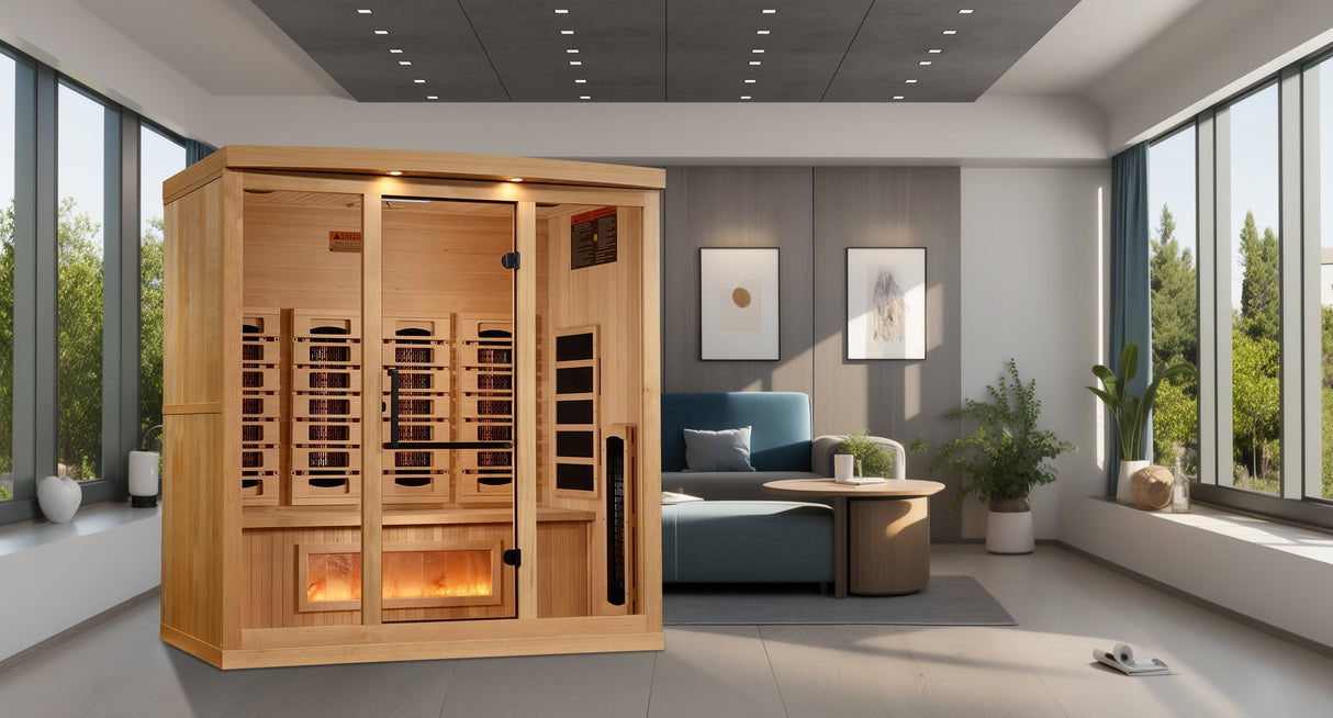 Sauna Golden Designs 2025 Reserve Series 4 - Person Full Spectrum Infrared Sauna with Himalayan Salt Bar 5