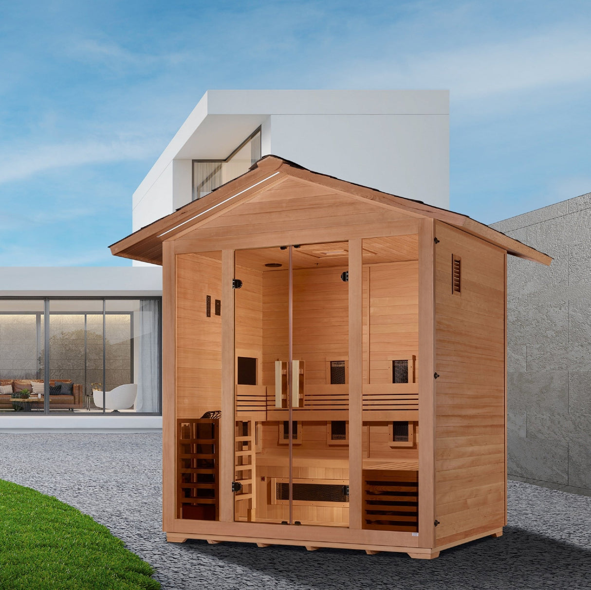 Sauna Golden Designs Gargellen 5 - Person Full Spectrum Hybrid Outdoor Sauna 5