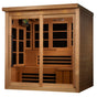 infrared sauna Golden Designs Monaco Limited Edition 6-person near zero EMF far infrared model, angled front-right view