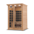 infrared sauna Healthsmart 2-person full spectrum model made from hemlock, angled front-right view