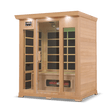 infrared sauna Healthsmart 3-person full spectrum model made from hemlock, angled front-right view