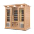 infrared sauna Healthsmart 4-person full spectrum model made from hemlock, angled front-right view