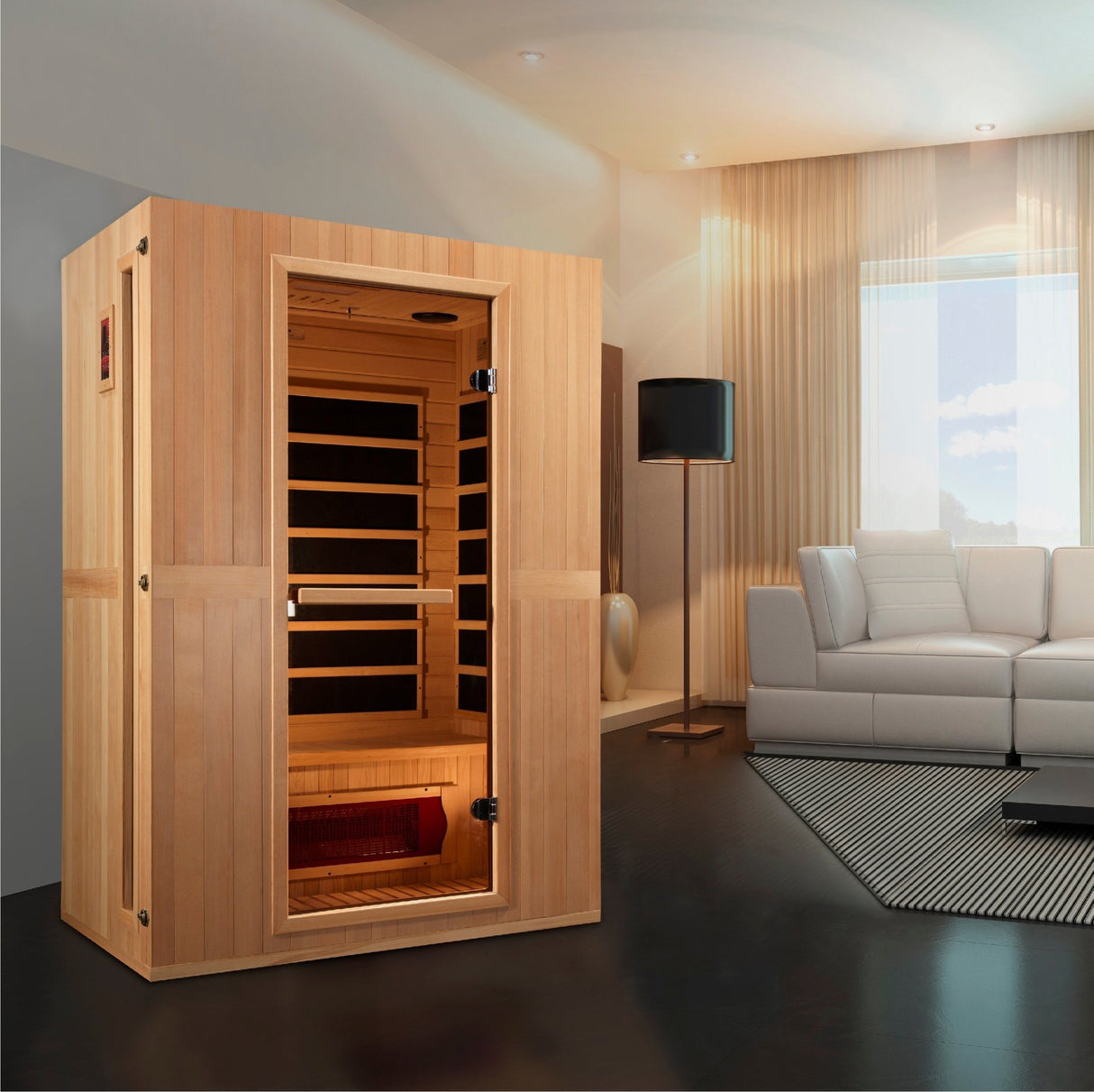 Sauna Maxxus Serenity Dual Tech 2 - Person Low EMF Far Infrared Sauna 4